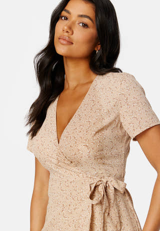 Flounce Midi Wrap Dress