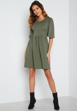 Jade puff sleeve dress
