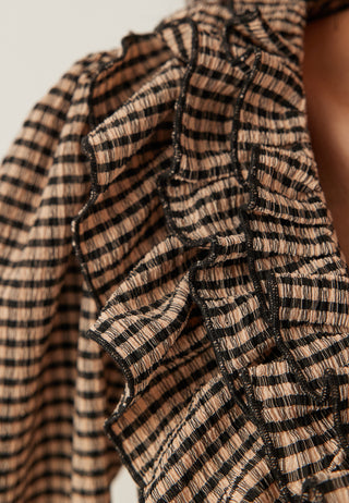 Jersey  Frill Peplum Blouse