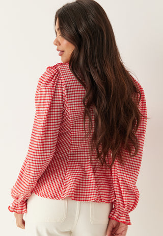 Jersey  Frill Peplum Blouse