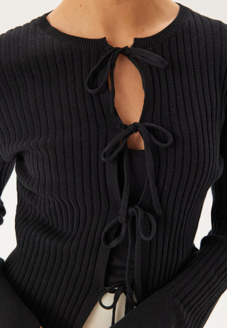 Knitted Bow Cardigan