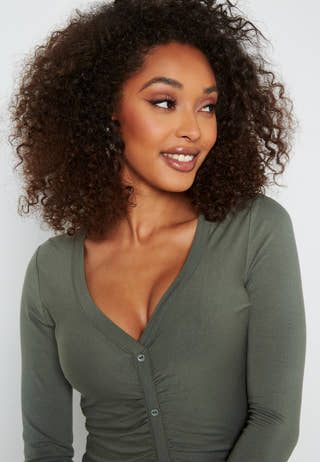 Larissa ruched button dress
