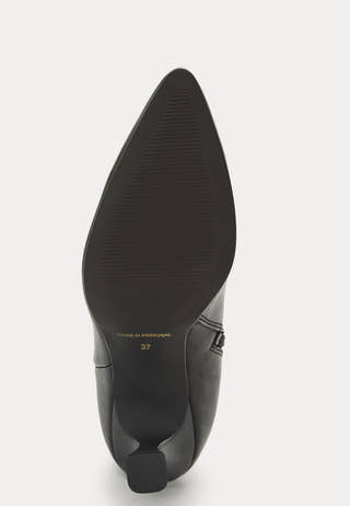 Leather Pointy High Heeled Boots