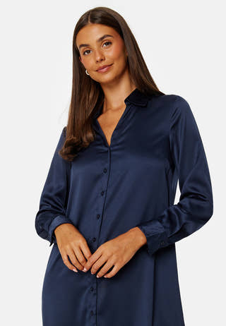 Lillyanna satin shirt dress