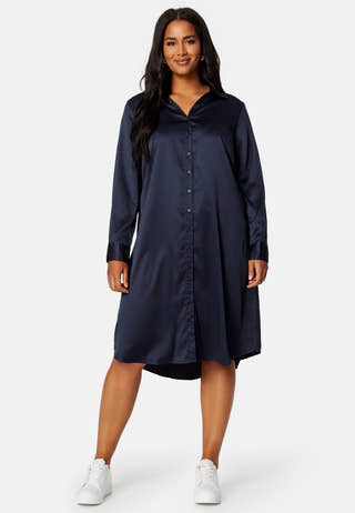 Lillyanna satin shirt dress