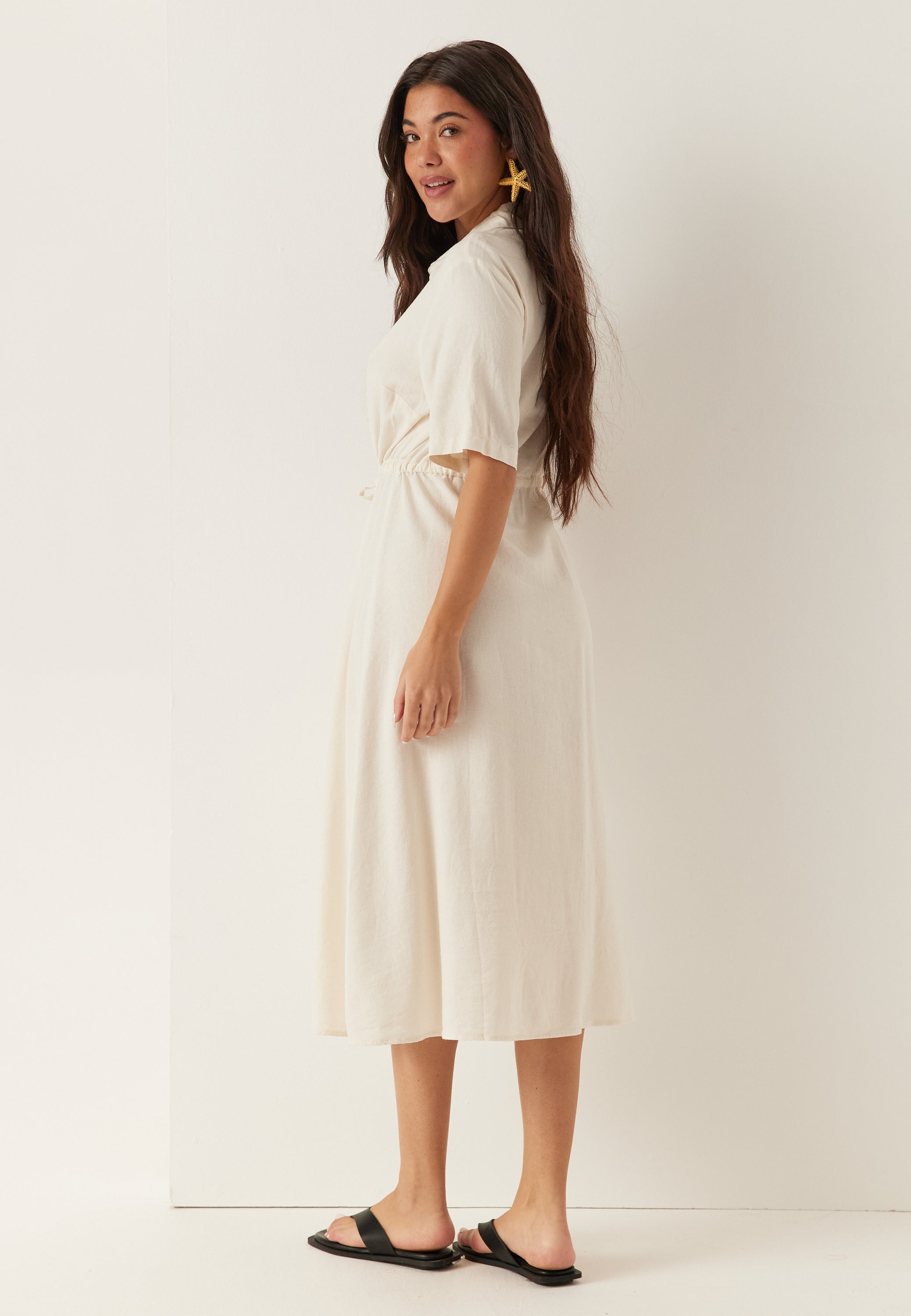 Linen skjortekjole
