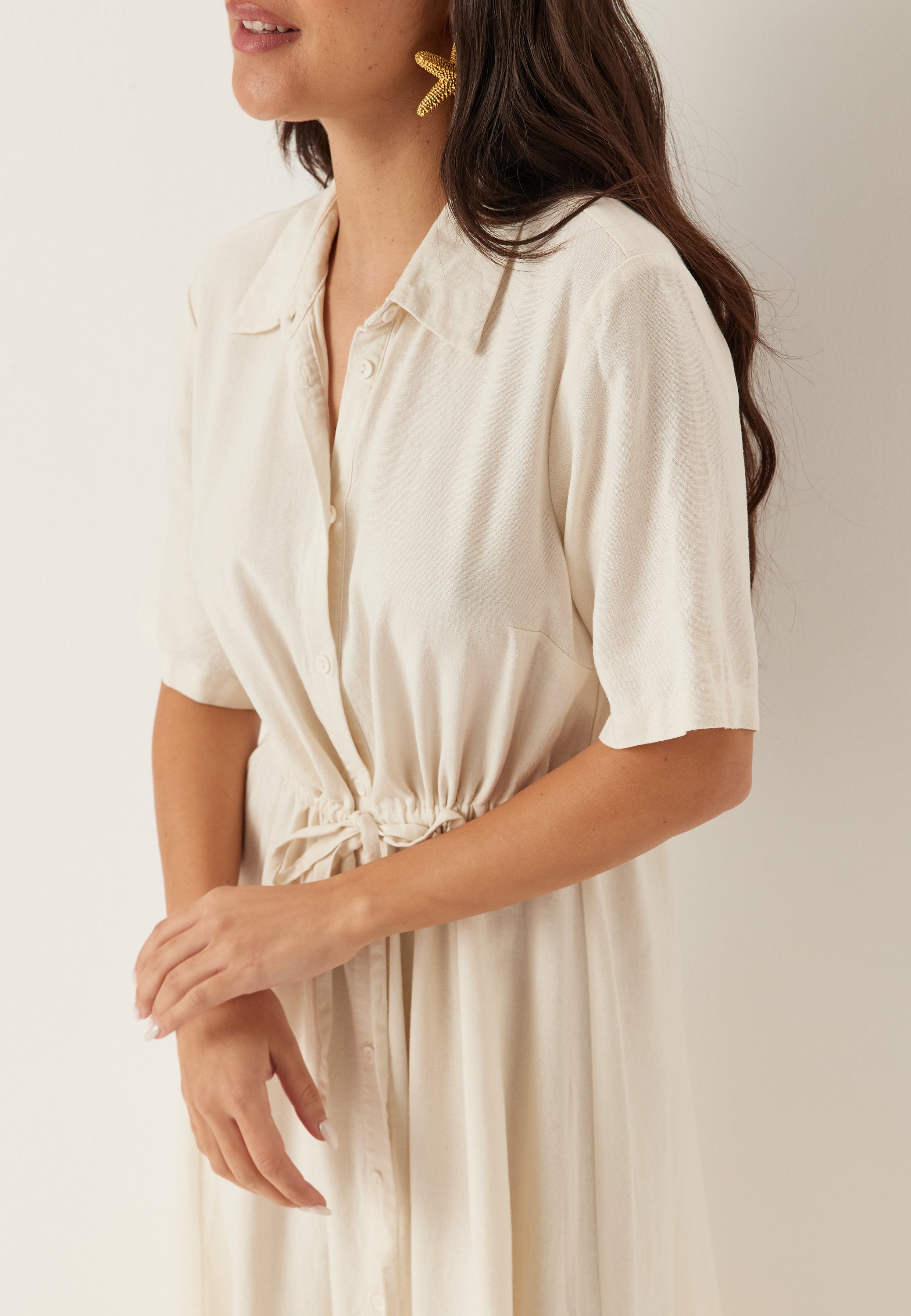 Linen skjortekjole