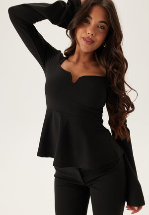 Long Sleeve Peplum Top