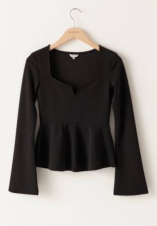 Long Sleeve Peplum Top