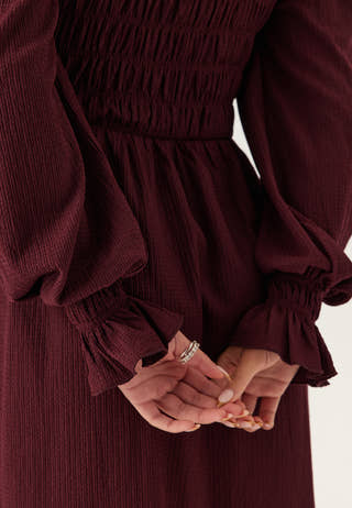 Structure Long Sleeve Midi Dress