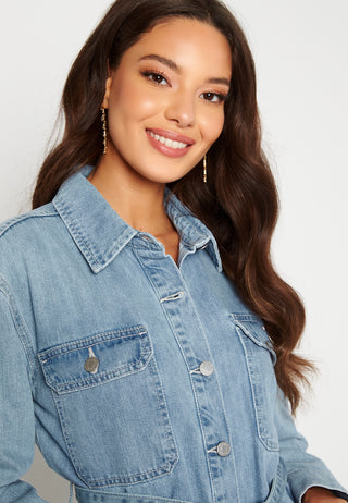 Lori belted denim jacket