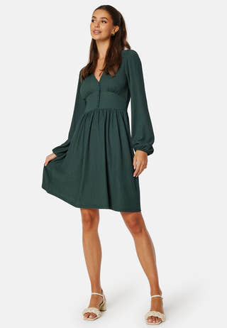 Structure Button Short Dress