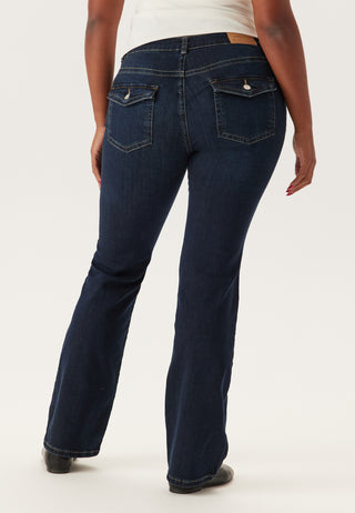 Low Bootcut Flap Jeans