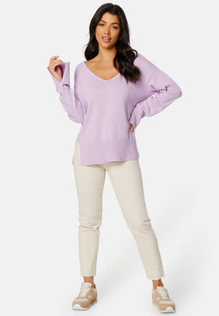 Maya v-neck slit sweater