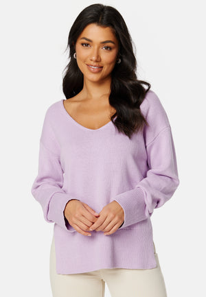 Maya v-neck slit sweater