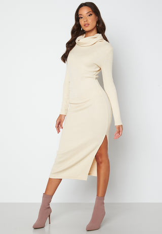 Mellen knitted cowl neck dress