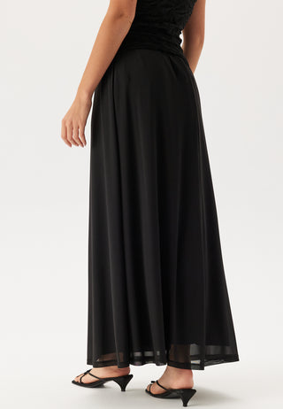 Mesh Wide Maxi Skirt