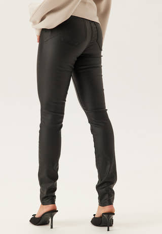 Mid Waist Push-up Coated Slim Jeans