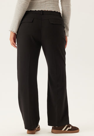 Mid Waist Straight Back Pocket Bukser