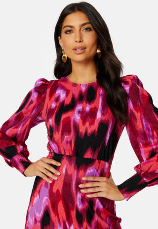 Puff Sleeve Flounce Dress