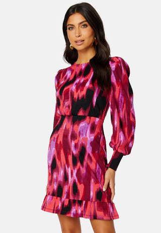 Puff Sleeve Flounce Dress