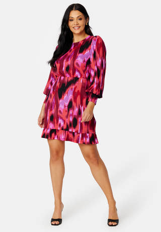 Puff Sleeve Flounce Dress