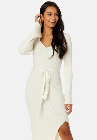 Slit Knitted Midi Dress
