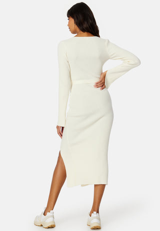 Slit Knitted Midi Dress