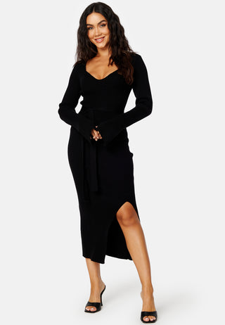 Slit Knitted Midi Dress