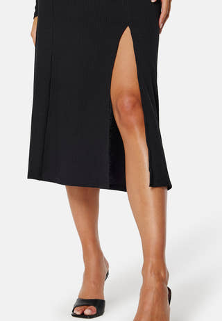 Rushed Square Neck Midi Dress