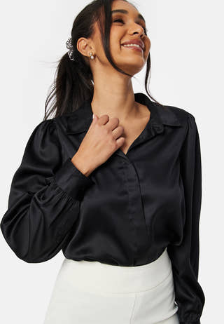Satin Puff Sleeve Shirt