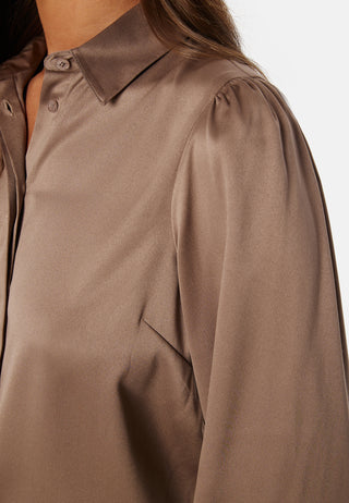 Satin Puff Sleeve Shirt