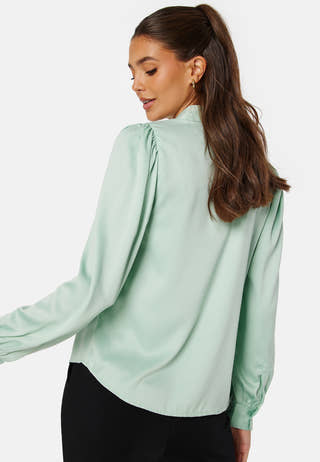 Satin Puff Sleeve Shirt