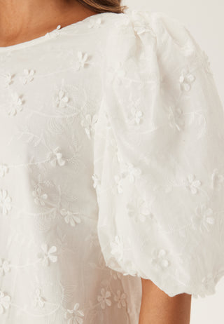3D brodert kjole med pufferm
