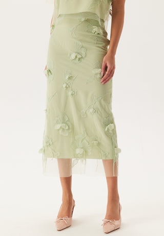 3D Floral Rett Ankelskjørt