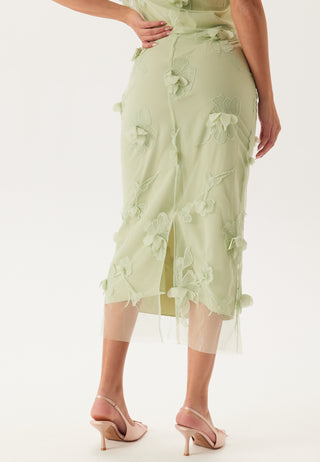 3D Floral Rett Ankelskjørt