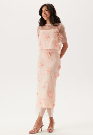 3D Floral Rett Ankelskjørt