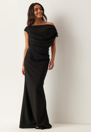 Asymmetric Draped Maxi Dress