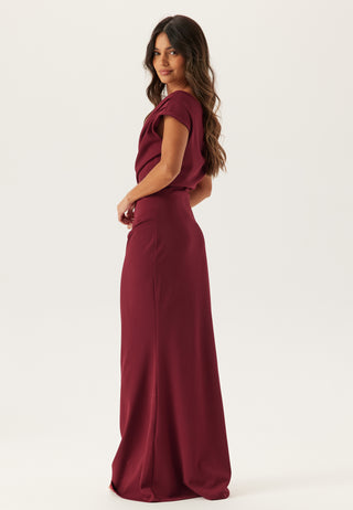 Asymmetric Draped Maxi Dress