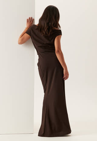 Asymmetric Draped Maxi Dress