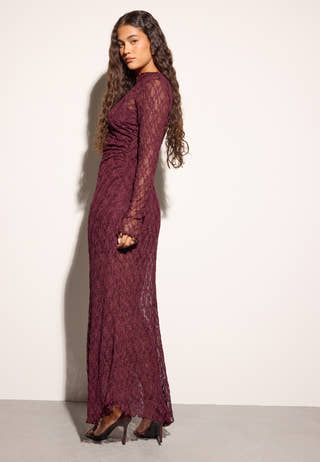Asymmetric Lace Maxi Dress