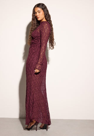 Asymmetric Lace Maxi Dress
