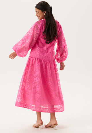 Balloon Sleeve Midi Dress