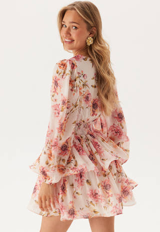 Balloon Sleeve Short Flounce Dress