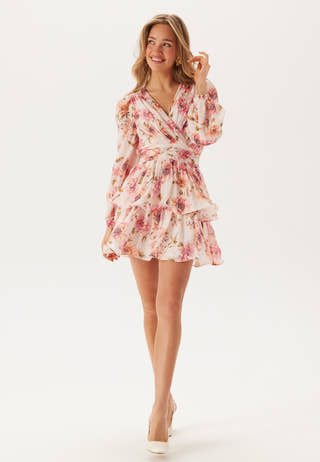 Balloon Sleeve Short Flounce Dress