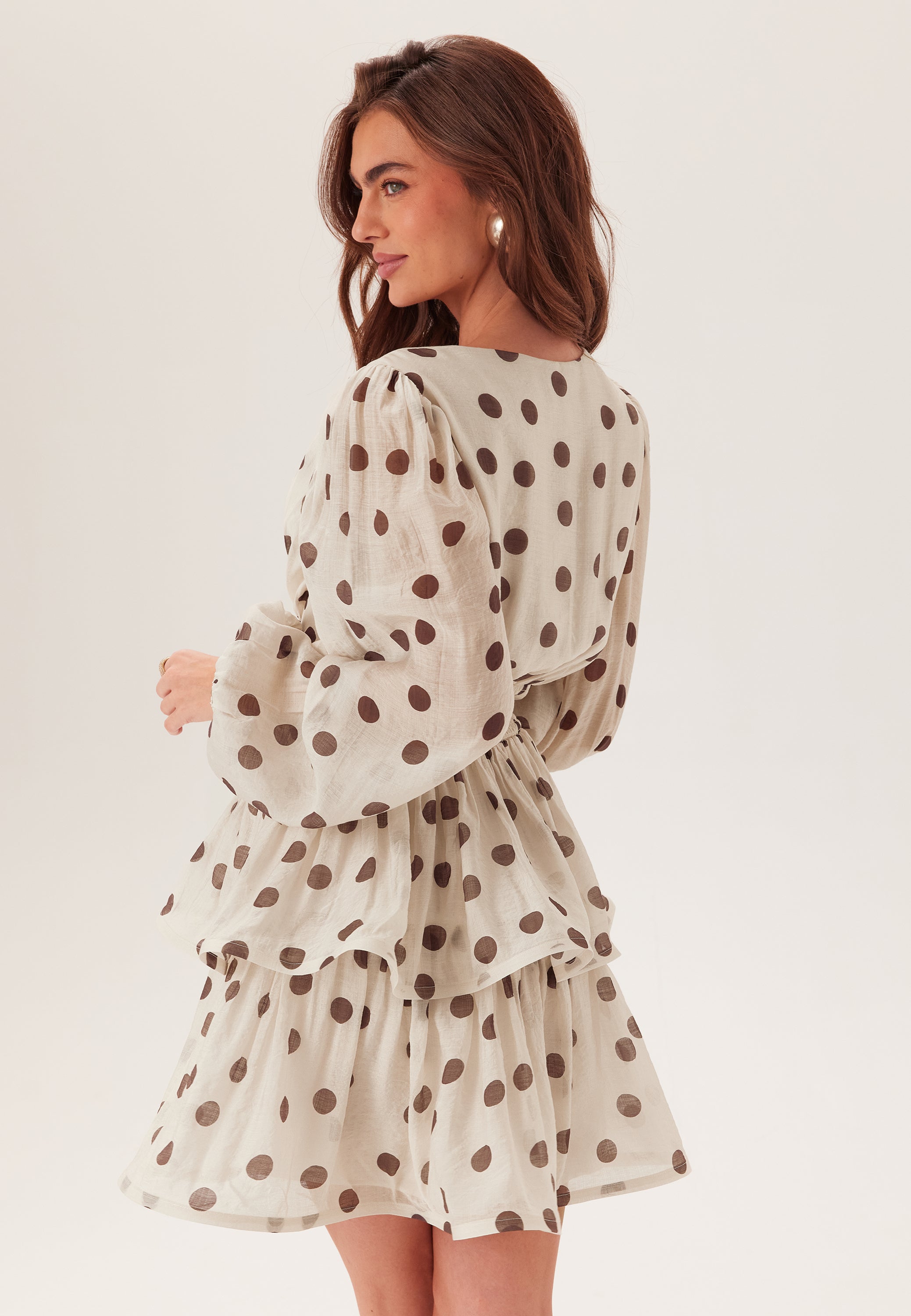 Balloon Sleeve Short Flounce Dress