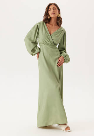 Balloon Sleeve Wrap Gown
