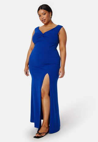 Twist Off Shoulder Gown