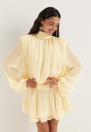 Bow Jacquard Short Dress