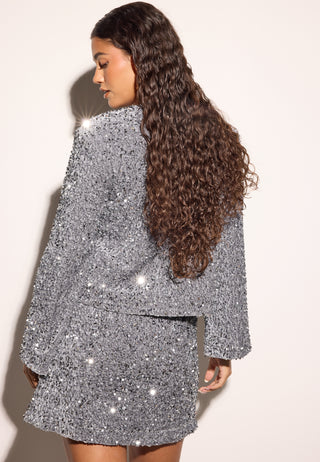 Bow Sequin Velvet Jacket